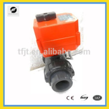 PVC plastic 1"l DC5V 10Nm motor On-Off valve with manual override for water threatment project and equipment